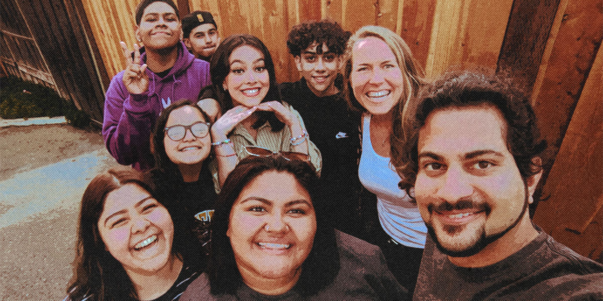 Annika_Article02 Diverse group of teenagers with their youth leader.