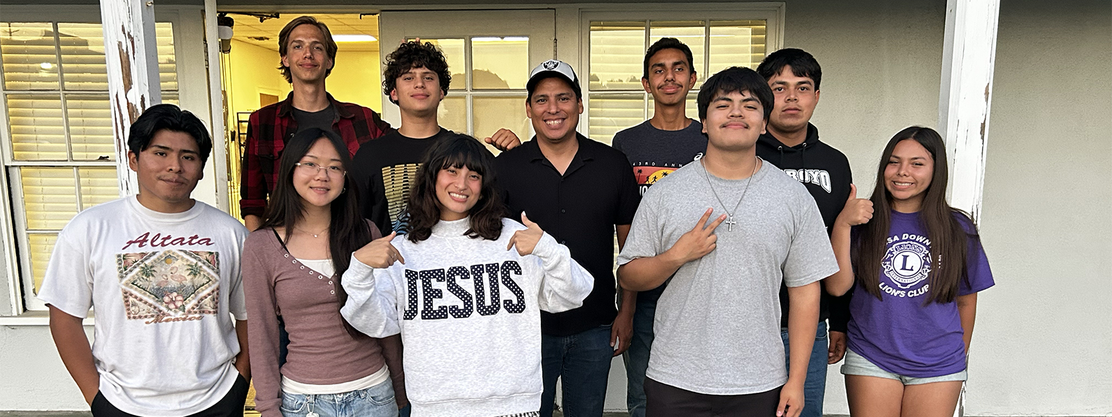 Multi ethnic youth group at a church