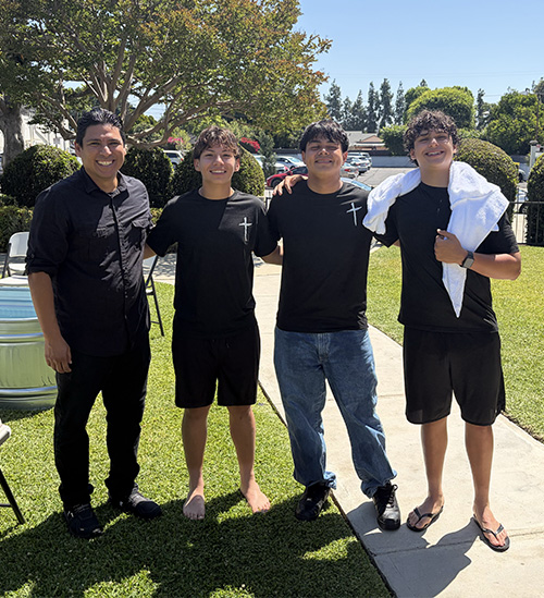 Hispanic teens after baptism